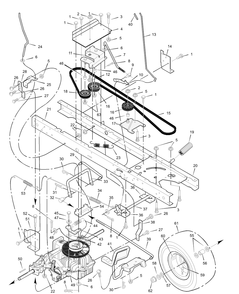 Motion Drive Diagram and Parts List for 40560X50D 2001 Briggs and Stratton Lawn Tractor